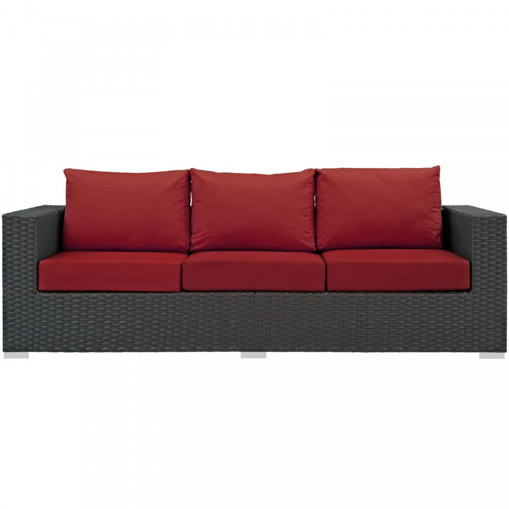 Sojourn Outdoor Patio Sunbrella Sofa, Canvas Red