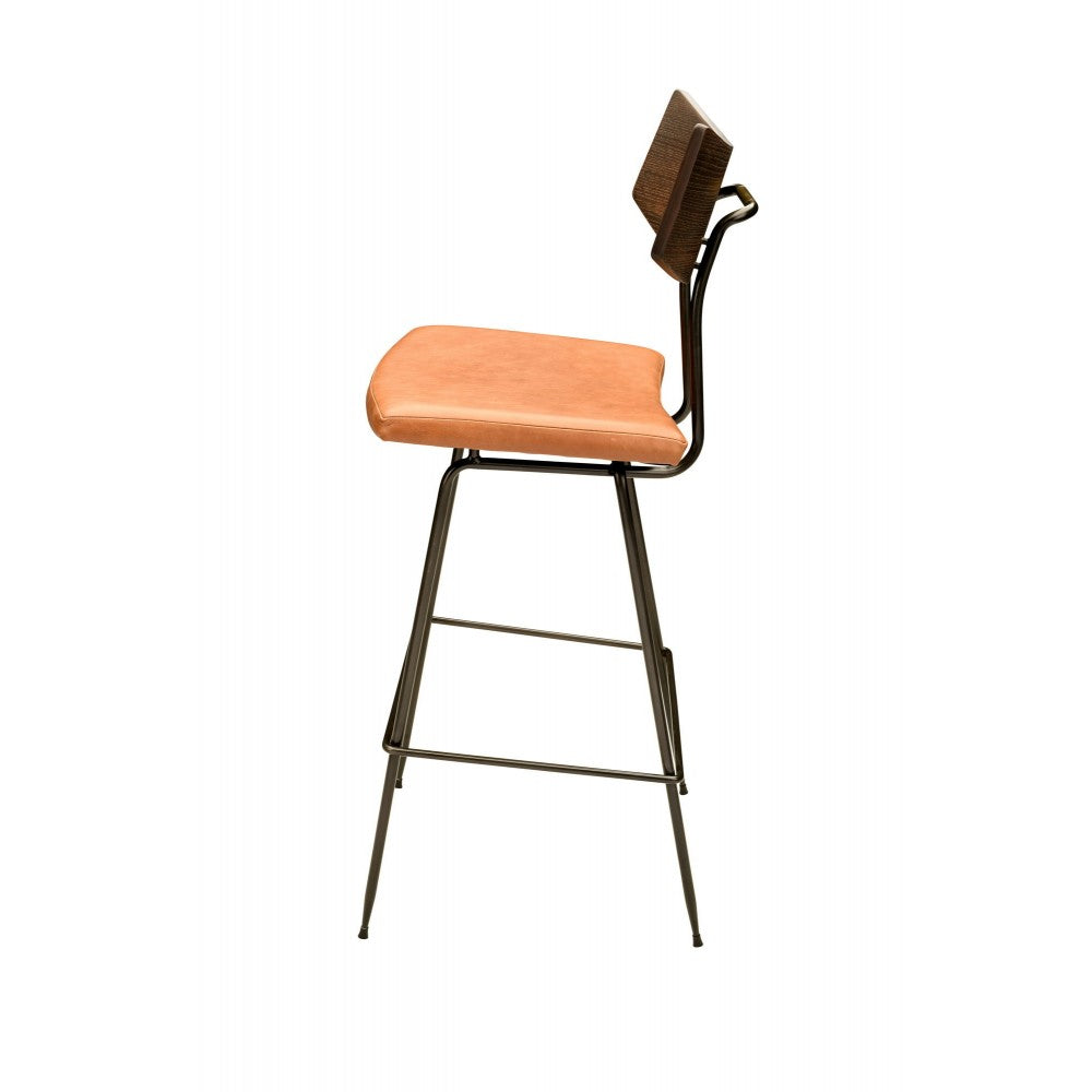 Soli Caramel Leather Bar Stool