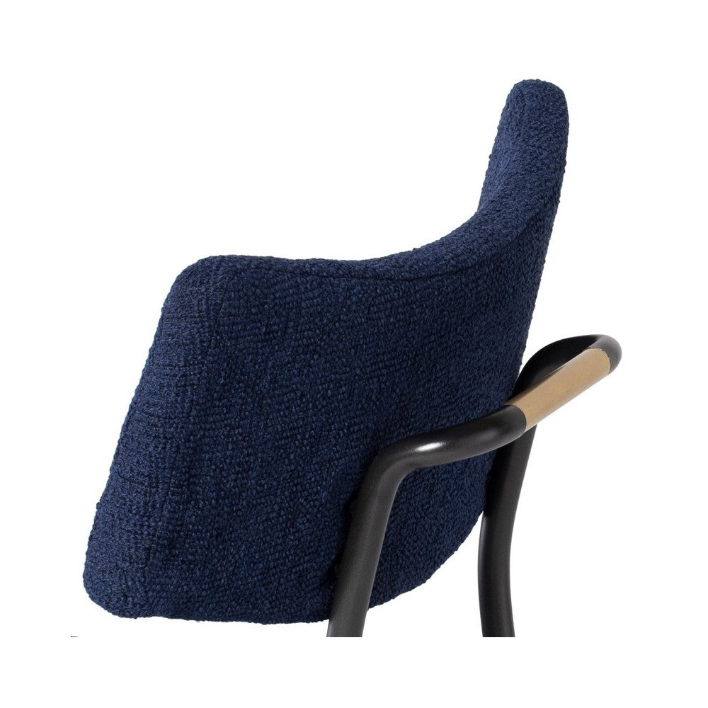 Soli True Blue Fabric Counter Stool