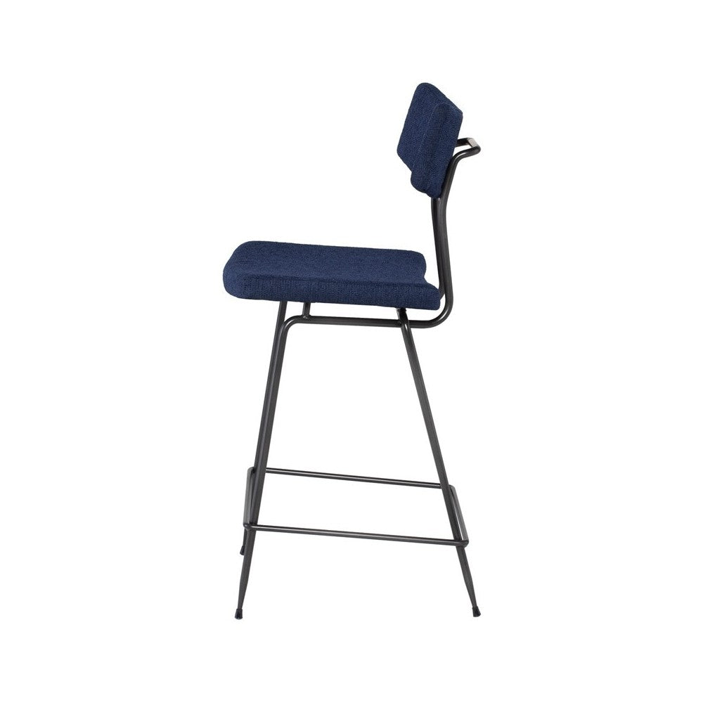 Soli True Blue Fabric Counter Stool