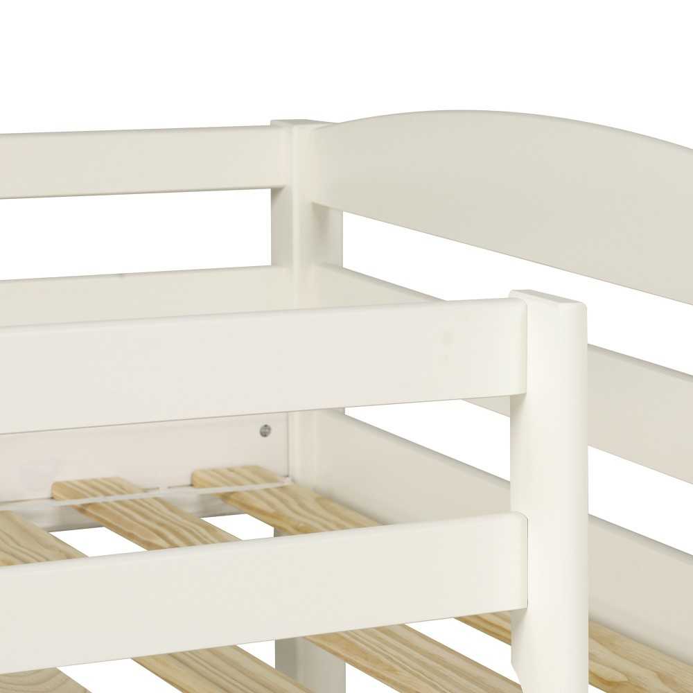 Solid Wood Low Loft Twin Bed - White