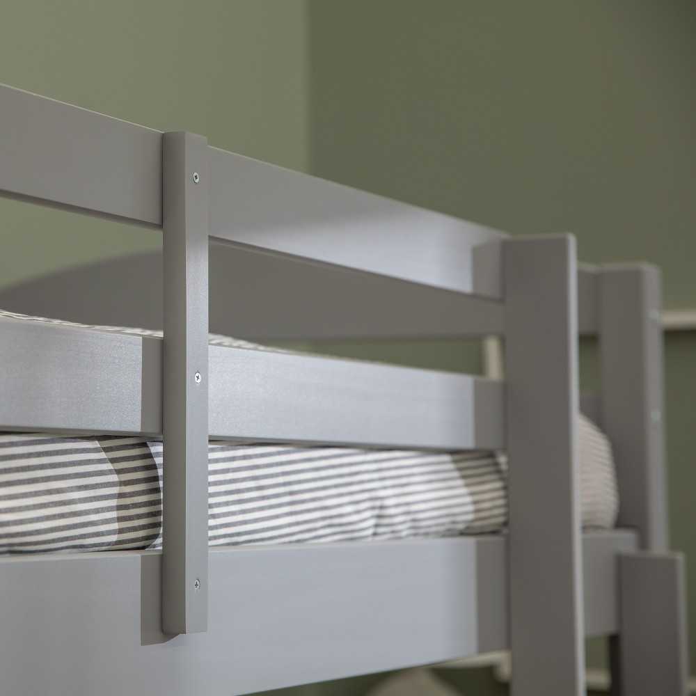 Solid Wood Twin over Twin Bunk Bed - Gray