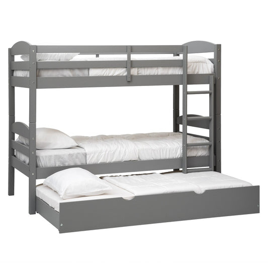Solid Wood Twin over Twin Bunk Bed and Storage/Trundle Bed - Gray
