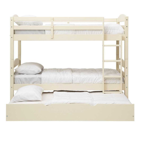 Solid Wood Twin over Twin Bunk Bed and Storage/Trundle Bed - White