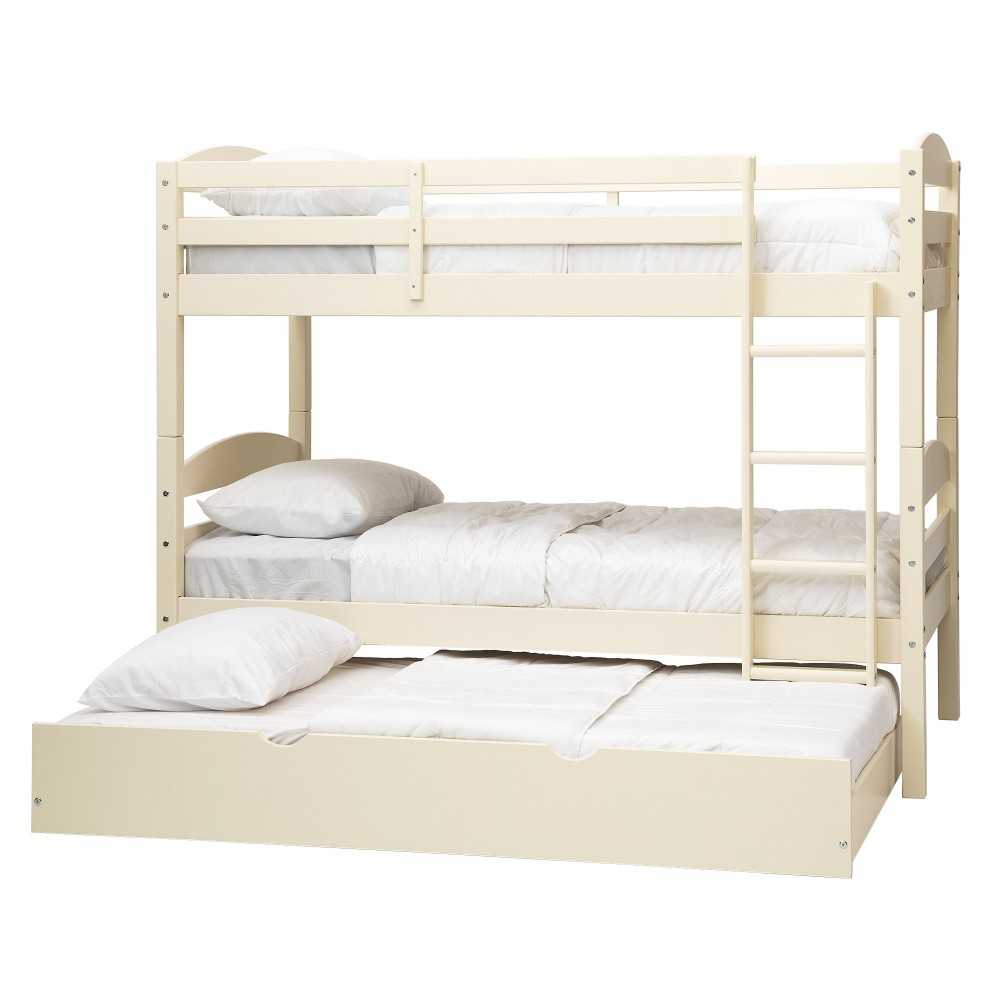 Solid Wood Twin over Twin Bunk Bed and Storage/Trundle Bed - White