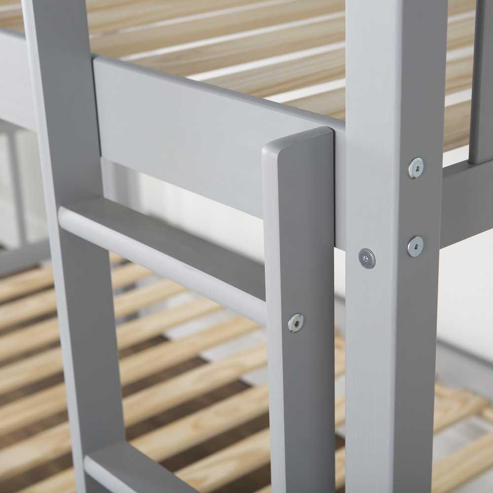 Solid Wood Twin over Twin Mission Design Bunk Bed - Gray