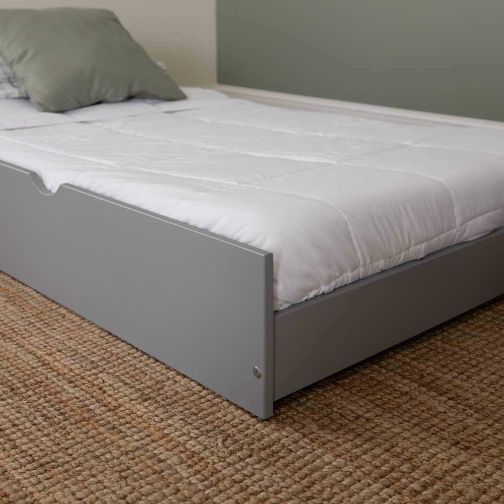 Solid Wood Twin Trundle Bed - Gray