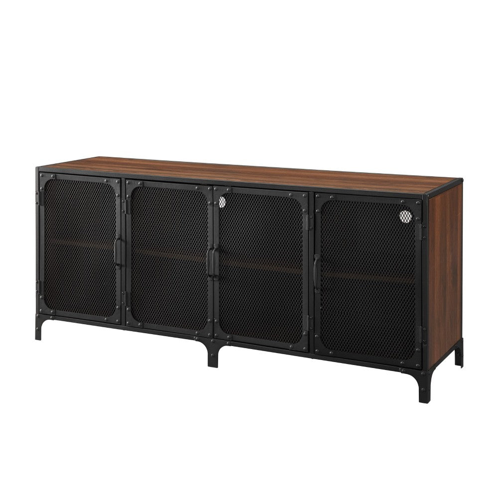 Sona 60" Industrial TV Stand - Dark Walnut