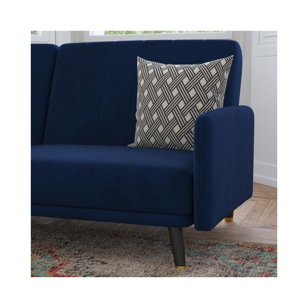 Sophia Premium Split Back Navy Velvet Futon Sofa