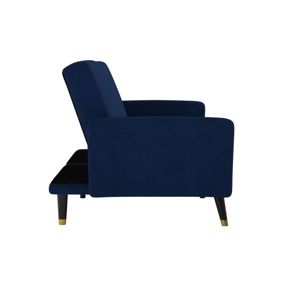 Sophia Premium Split Back Navy Velvet Futon Sofa