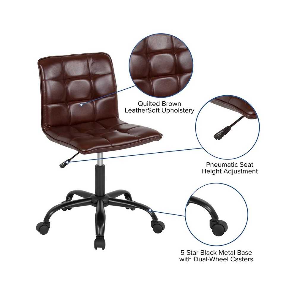 Sorrento Home and Office Task Chair in Brown LeatherSoft