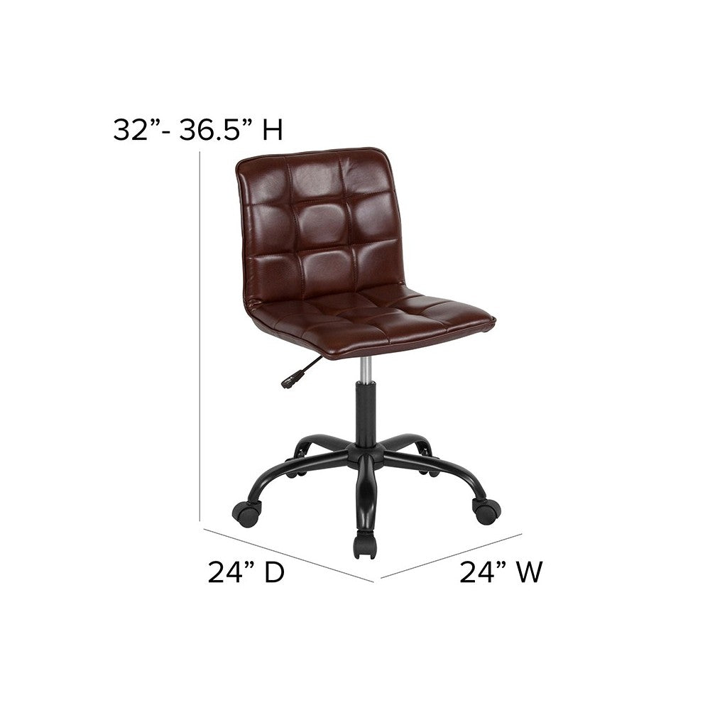 Sorrento Home and Office Task Chair in Brown LeatherSoft
