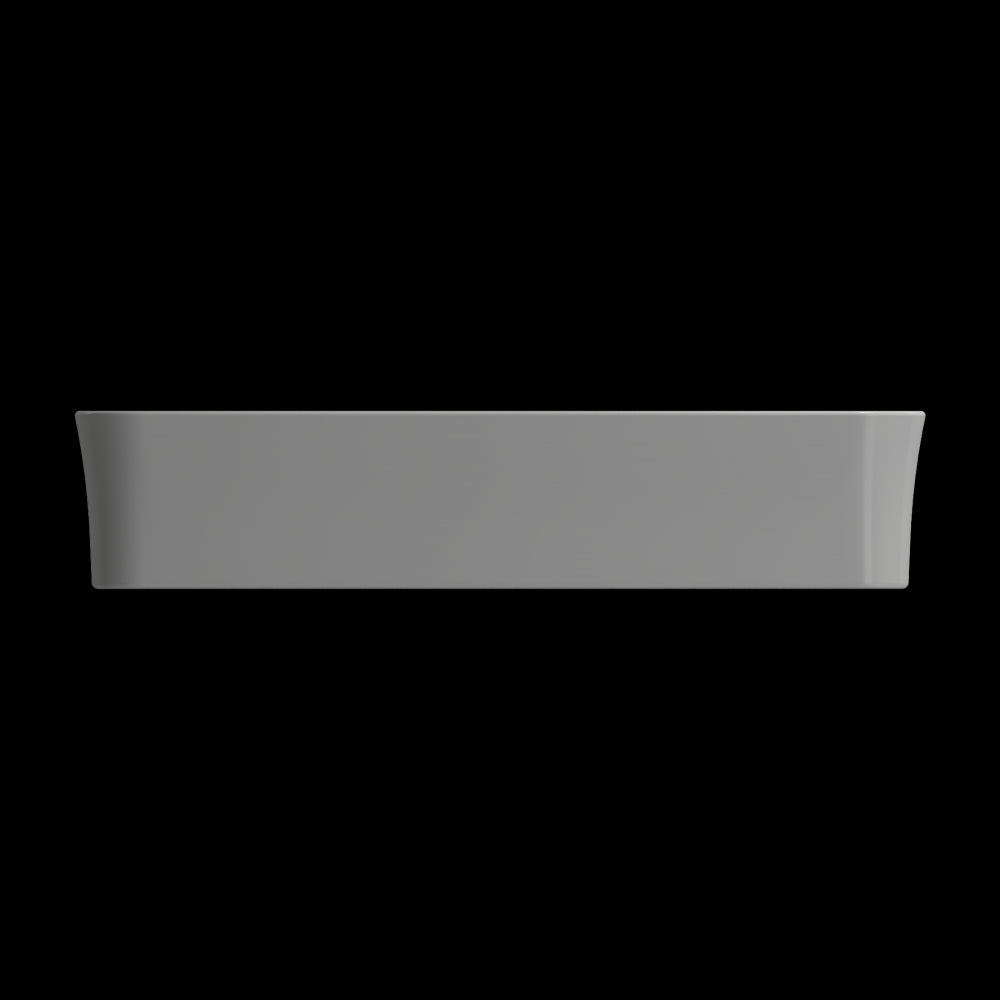 Sottile Rectangle Vessel Fireclay 21.5 in. with Drain Cover in Matte Gray