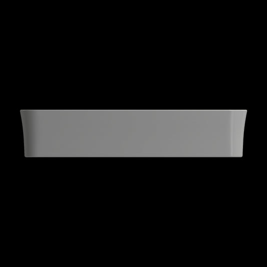 Sottile Rectangle Vessel Fireclay 21.5 in. with Drain Cover in Matte Gray
