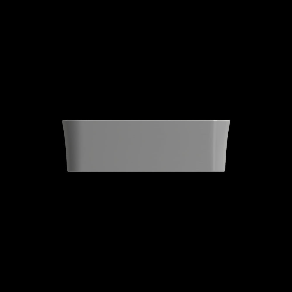 Sottile Rectangle Vessel Fireclay 21.5 in. with Drain Cover in Matte Gray