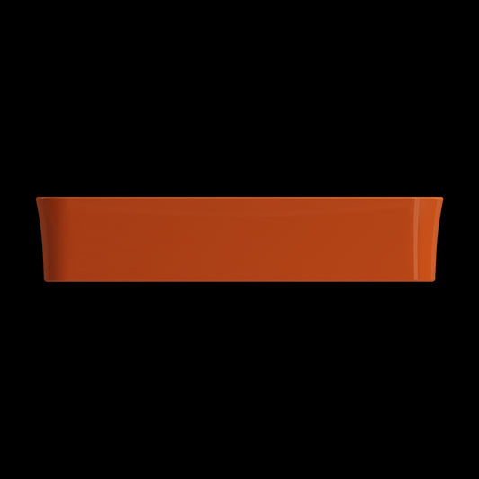 Sottile Rectangle Vessel Fireclay 21.5 in. with Matching Drain Cover in Orange