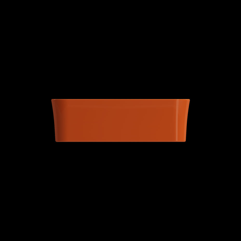 Sottile Rectangle Vessel Fireclay 21.5 in. with Matching Drain Cover in Orange