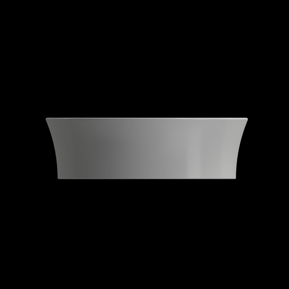 Sottile Round Vessel Fireclay 15 in. with Matching Drain Cover in Matte Gray