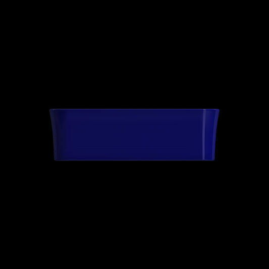 Sottile Square Vessel Fireclay 15.25 in. with Drain Cover in Sapphire Blue