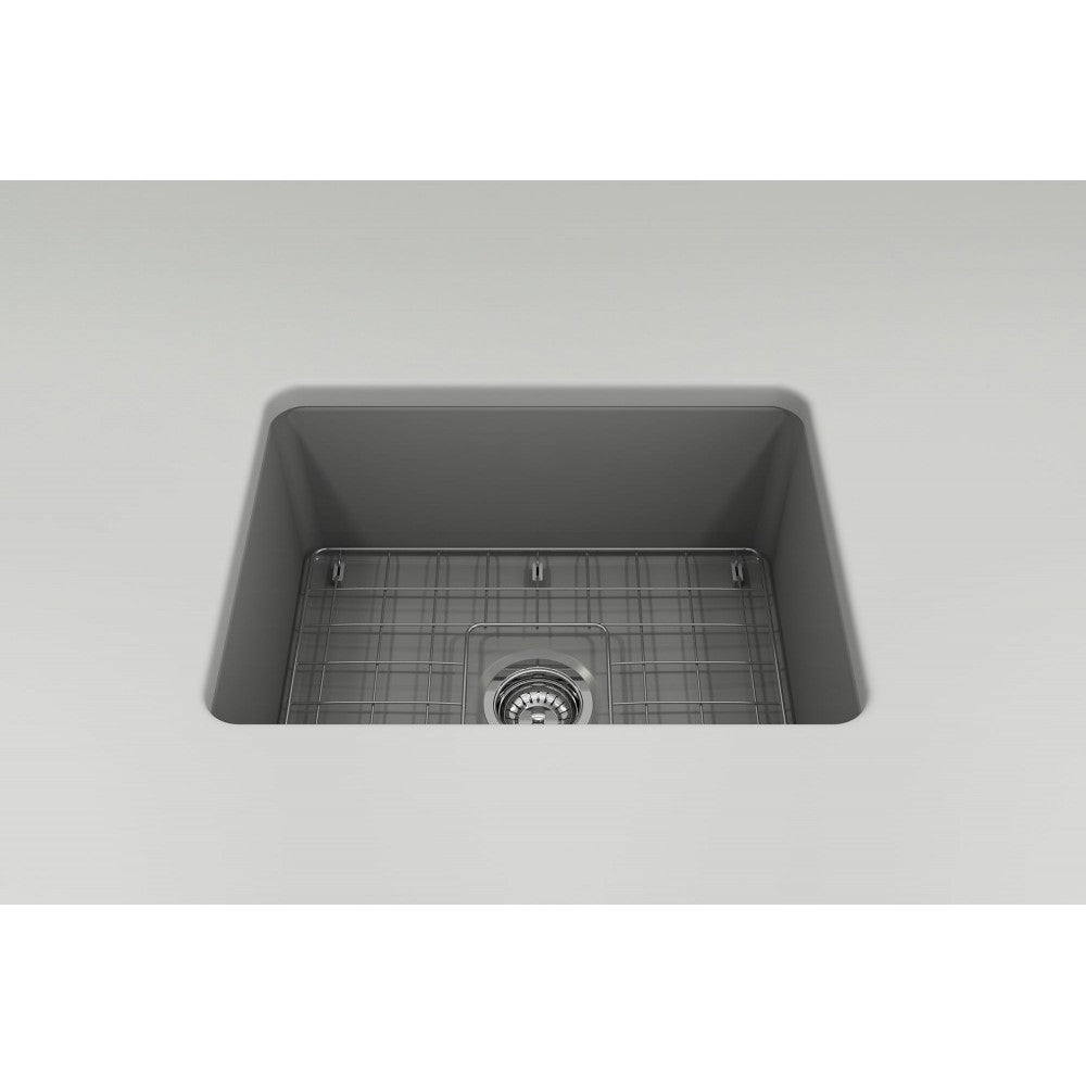 Sotto Dual-Mount Fireclay 24 in. Single Bowl Kitchen Sink in Matte Gray