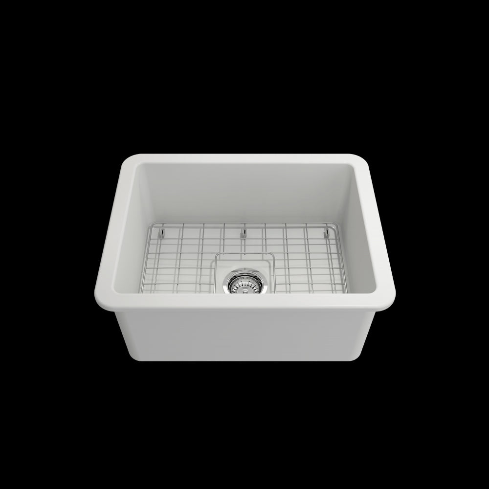 Sotto Dual-Mount Fireclay 24 in. Single Bowl Kitchen Sink in Matte White