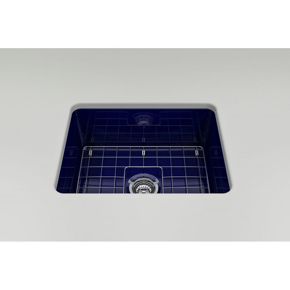 Sotto Dual-Mount Fireclay 24 in. Single Bowl Kitchen Sink in Sapphire Blue