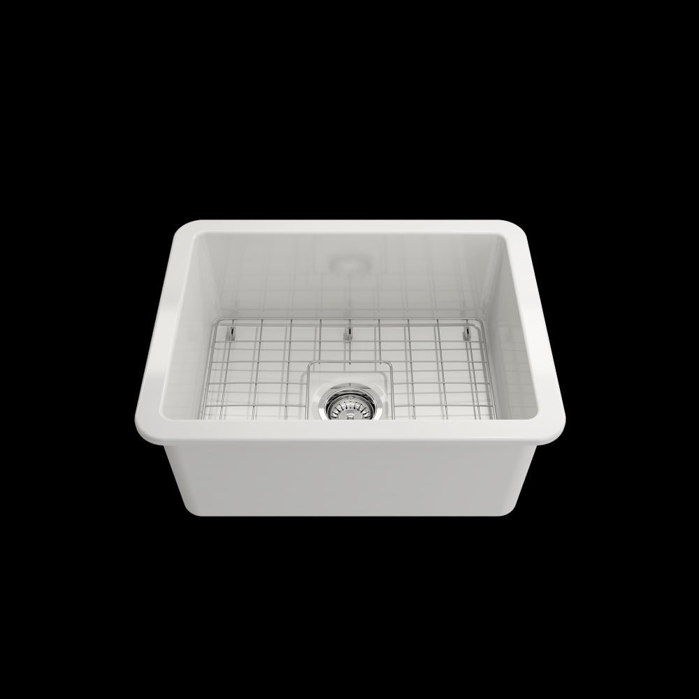 Sotto Dual-Mount Fireclay 24 in. Single Bowl Kitchen Sink in White