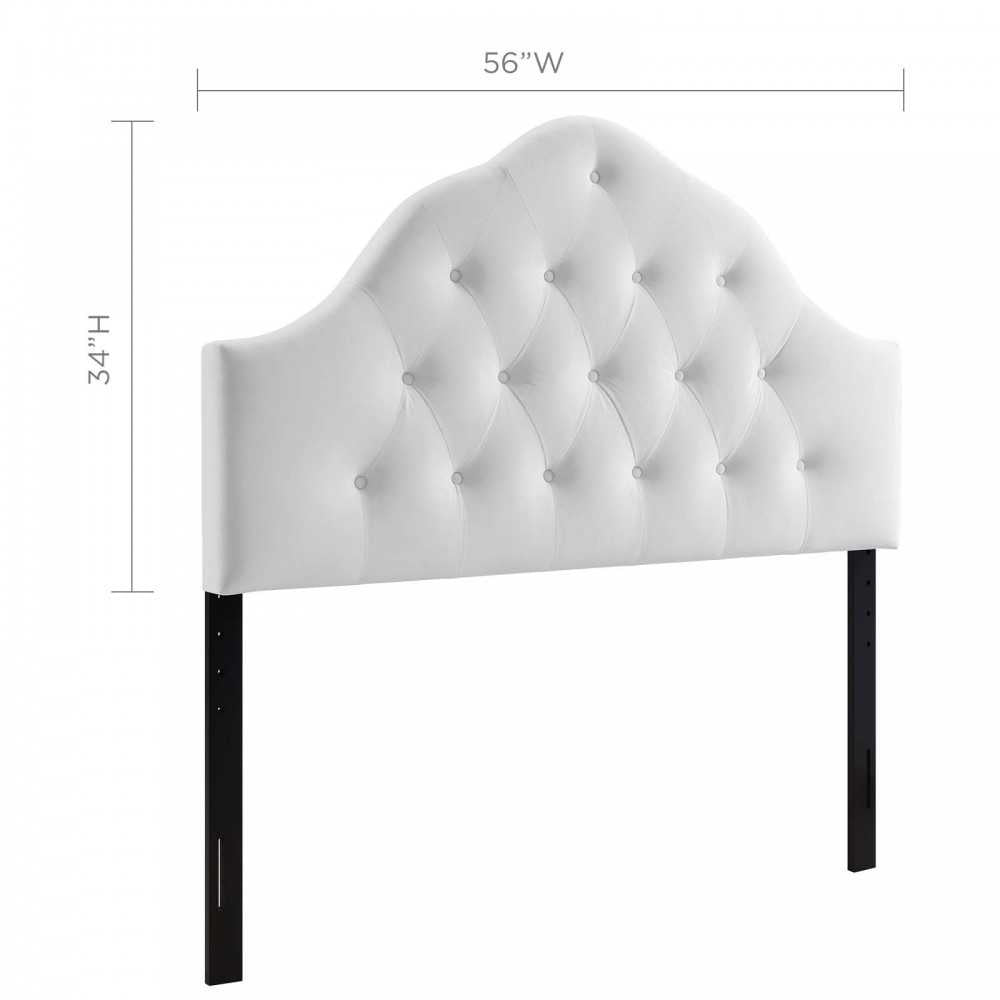 Sovereign Full Diamond Tufted Performance Velvet Headboard, White