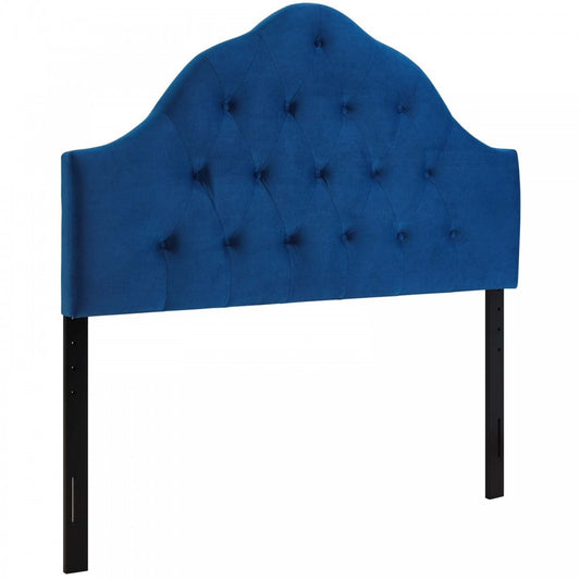 Sovereign King Diamond Tufted Performance Velvet Headboard, Navy