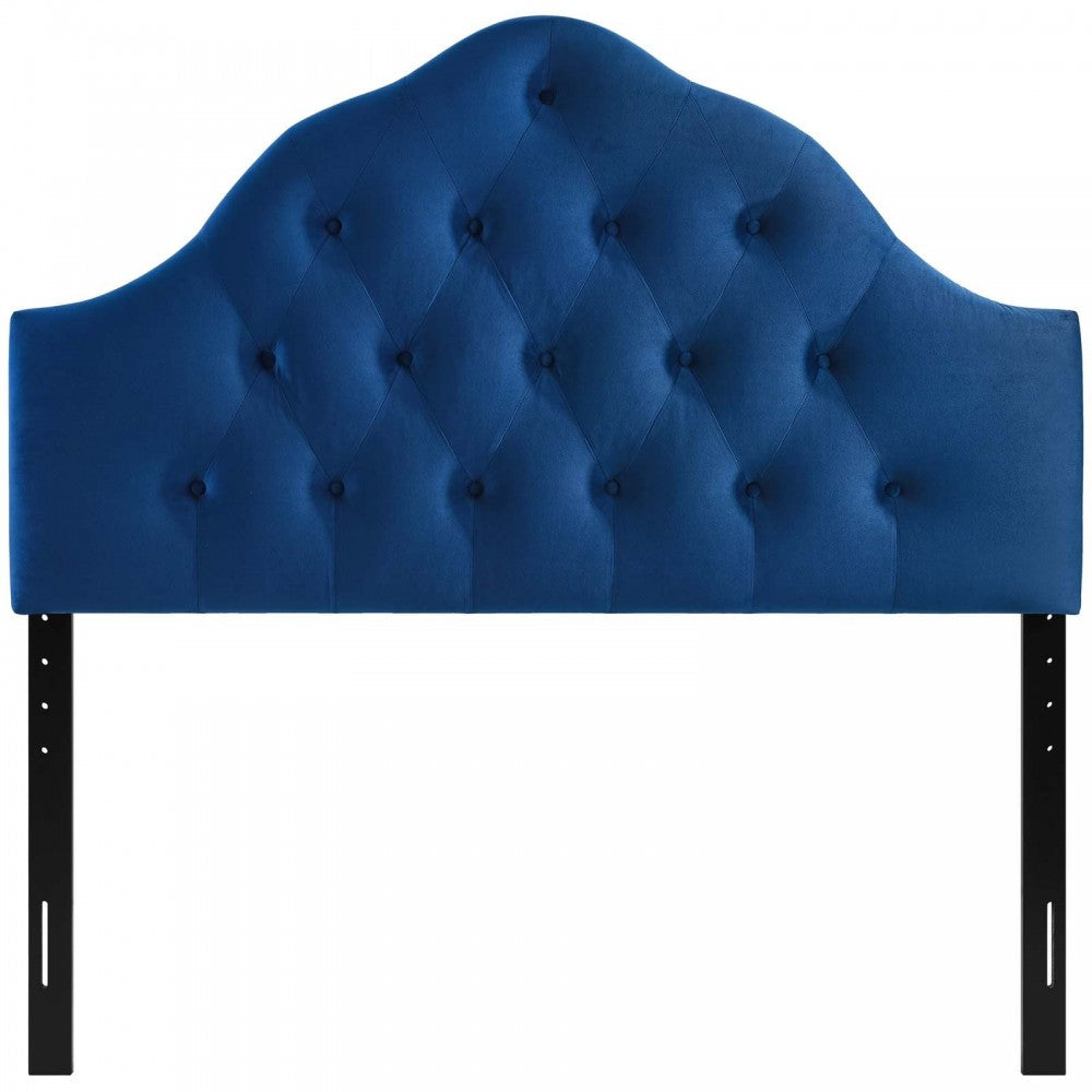 Sovereign King Diamond Tufted Performance Velvet Headboard, Navy