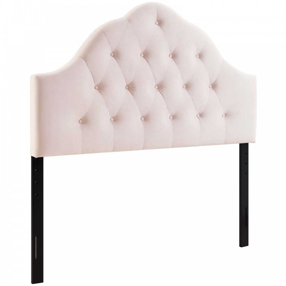 Sovereign King Diamond Tufted Performance Velvet Headboard, Pink