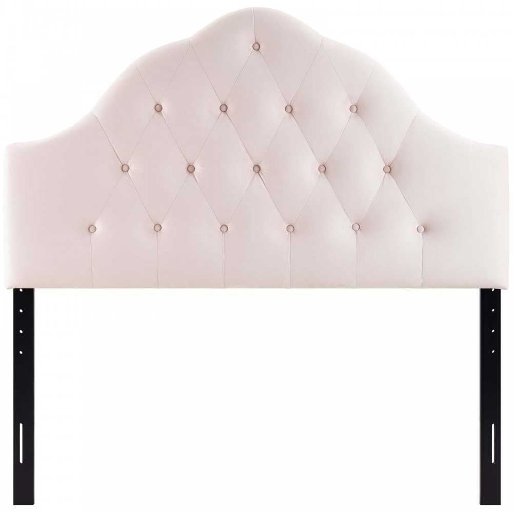 Sovereign King Diamond Tufted Performance Velvet Headboard, Pink