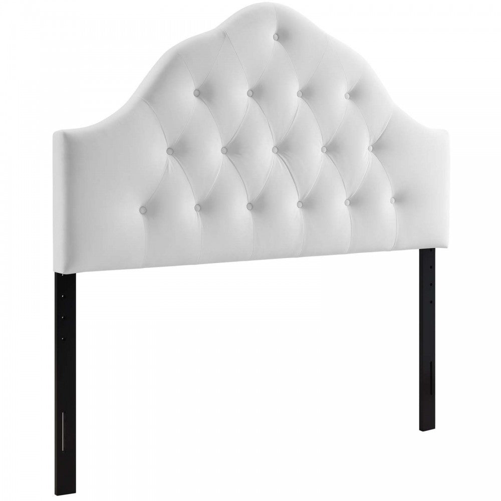 Sovereign King Diamond Tufted Performance Velvet Headboard, White