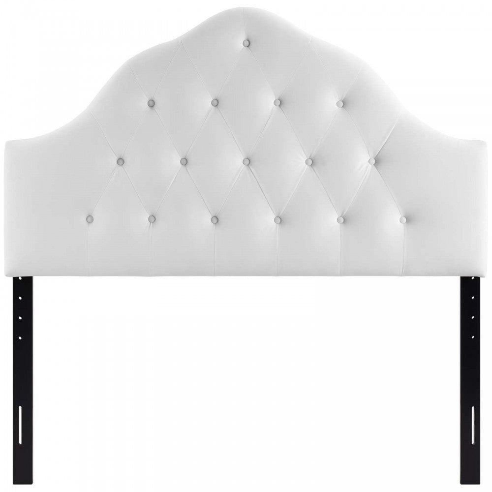 Sovereign King Diamond Tufted Performance Velvet Headboard, White