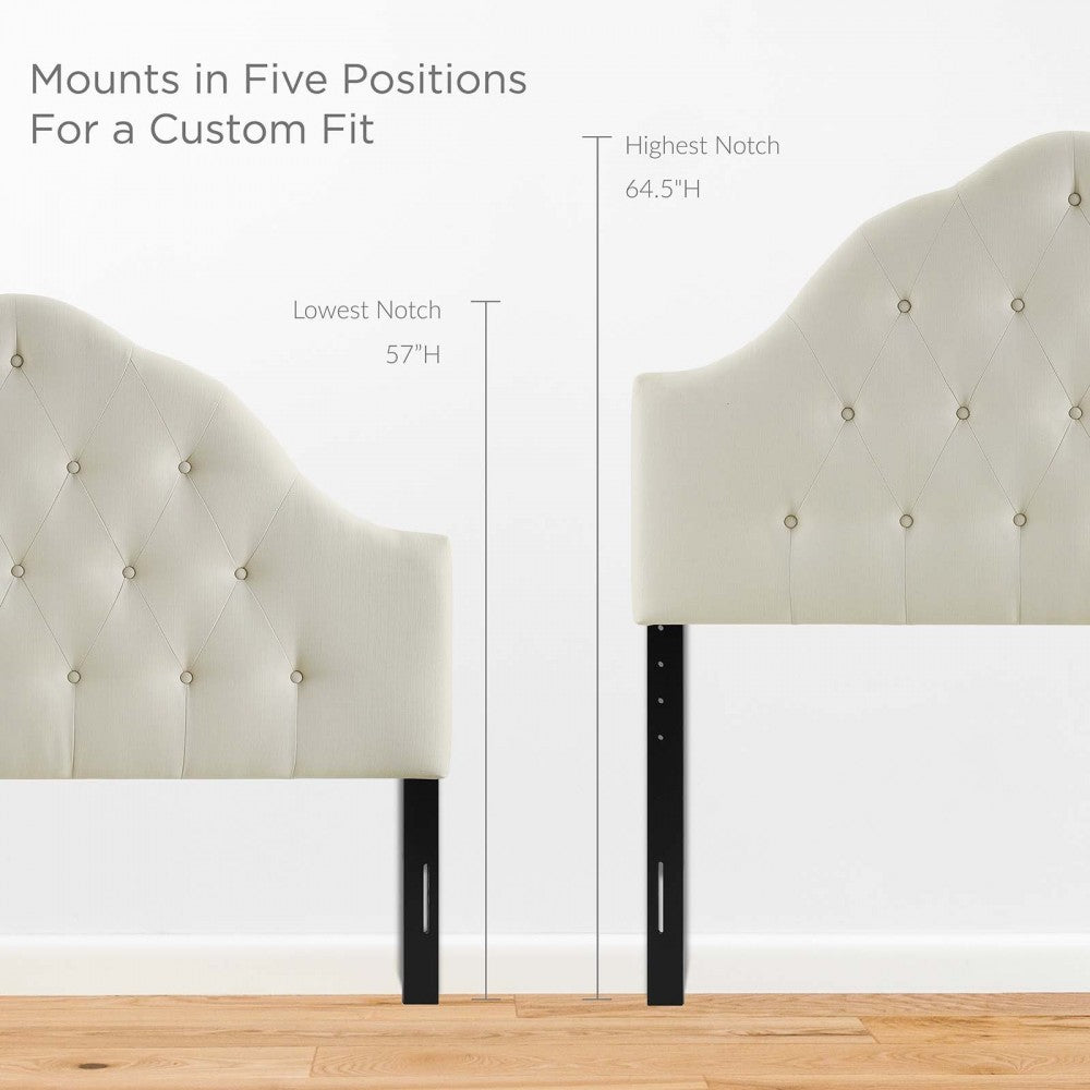 Sovereign King Upholstered Fabric Headboard, Ivory