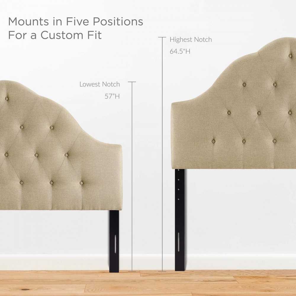 Sovereign King Upholstered Fabric Headboard, Beige