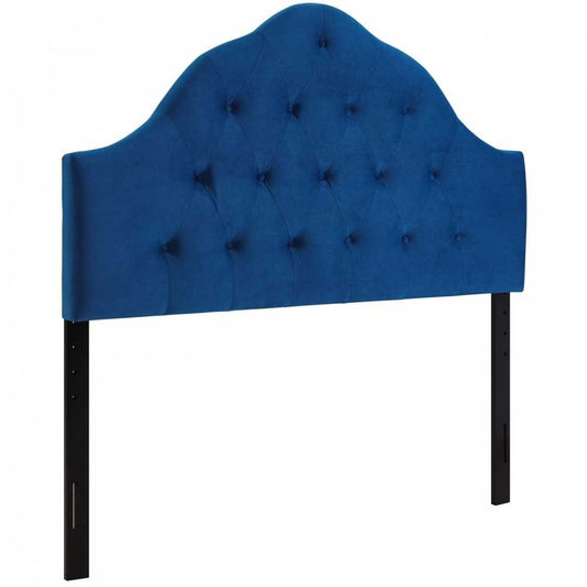 Sovereign Queen Diamond Tufted Performance Velvet Headboard, Navy