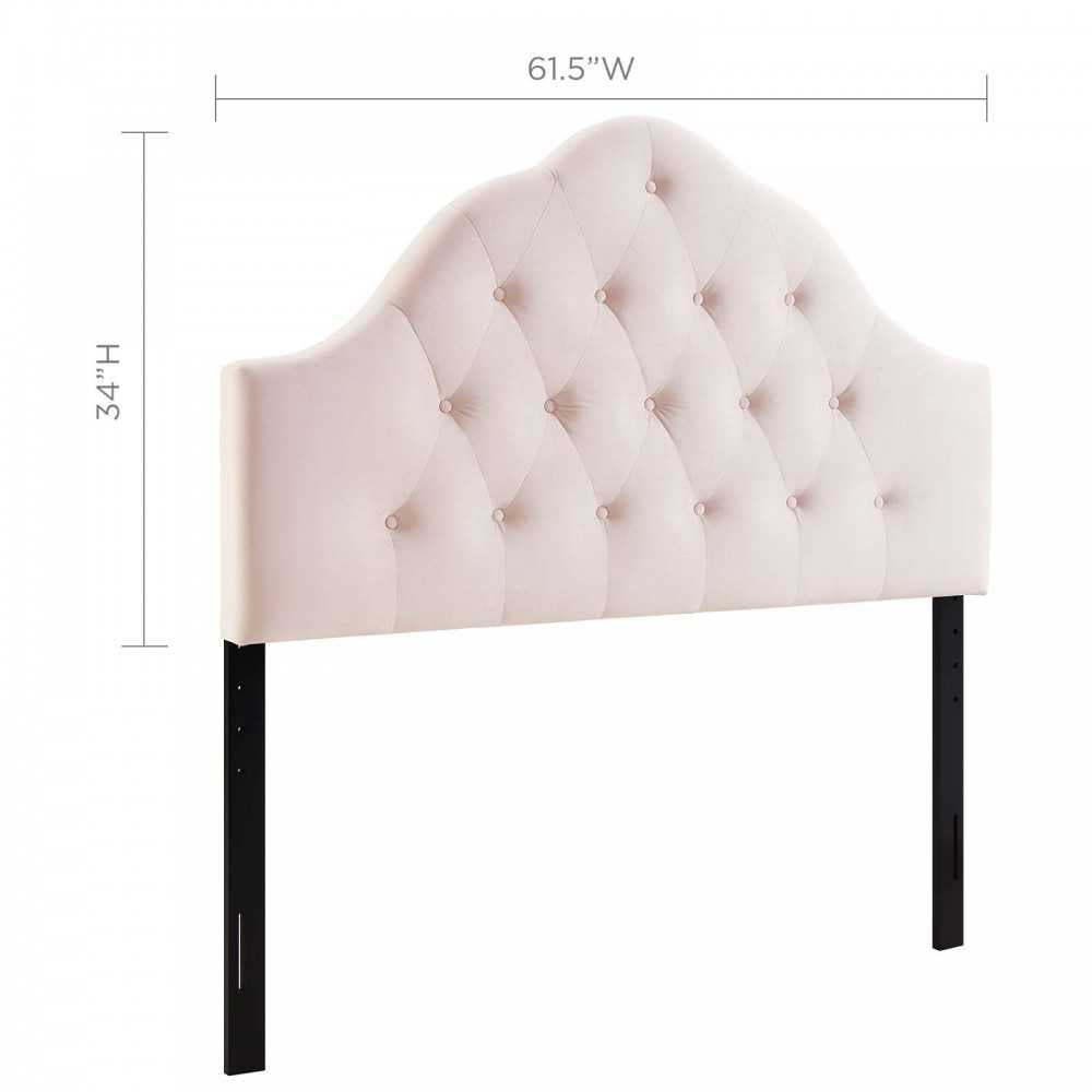 Sovereign Queen Diamond Tufted Performance Velvet Headboard, Pink