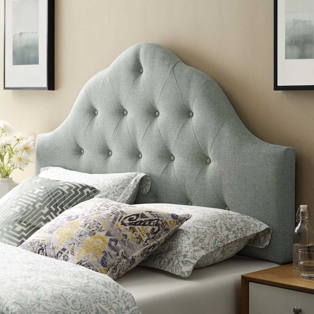 Sovereign Queen Upholstered Fabric Headboard, Gray