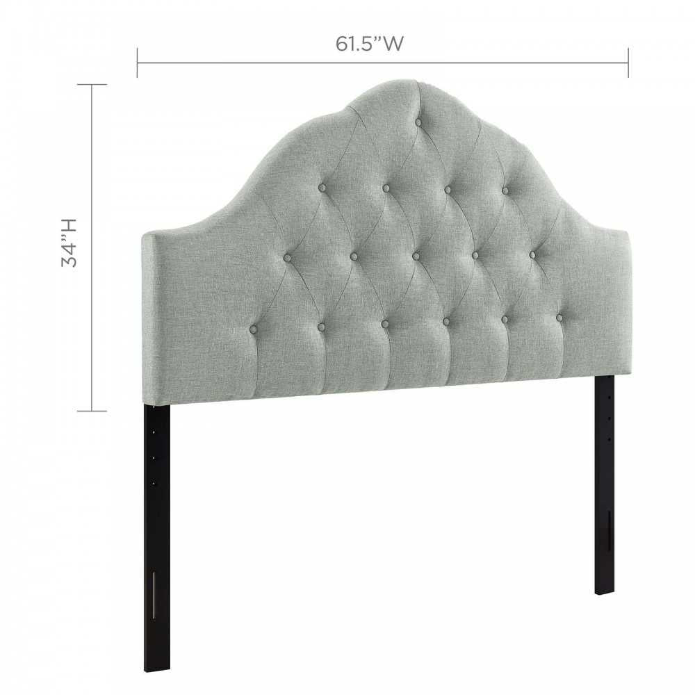 Sovereign Queen Upholstered Fabric Headboard, Gray