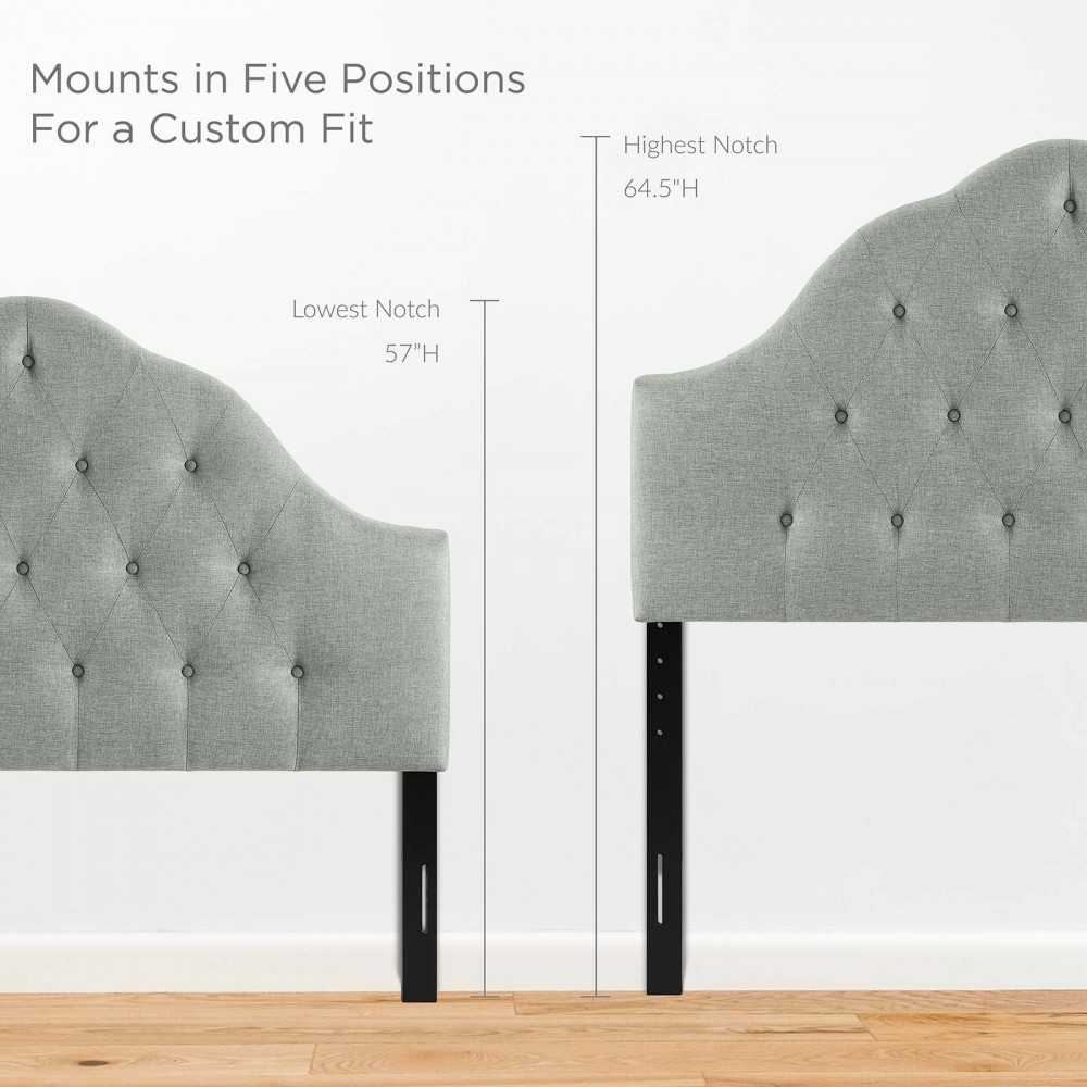 Sovereign Queen Upholstered Fabric Headboard, Gray
