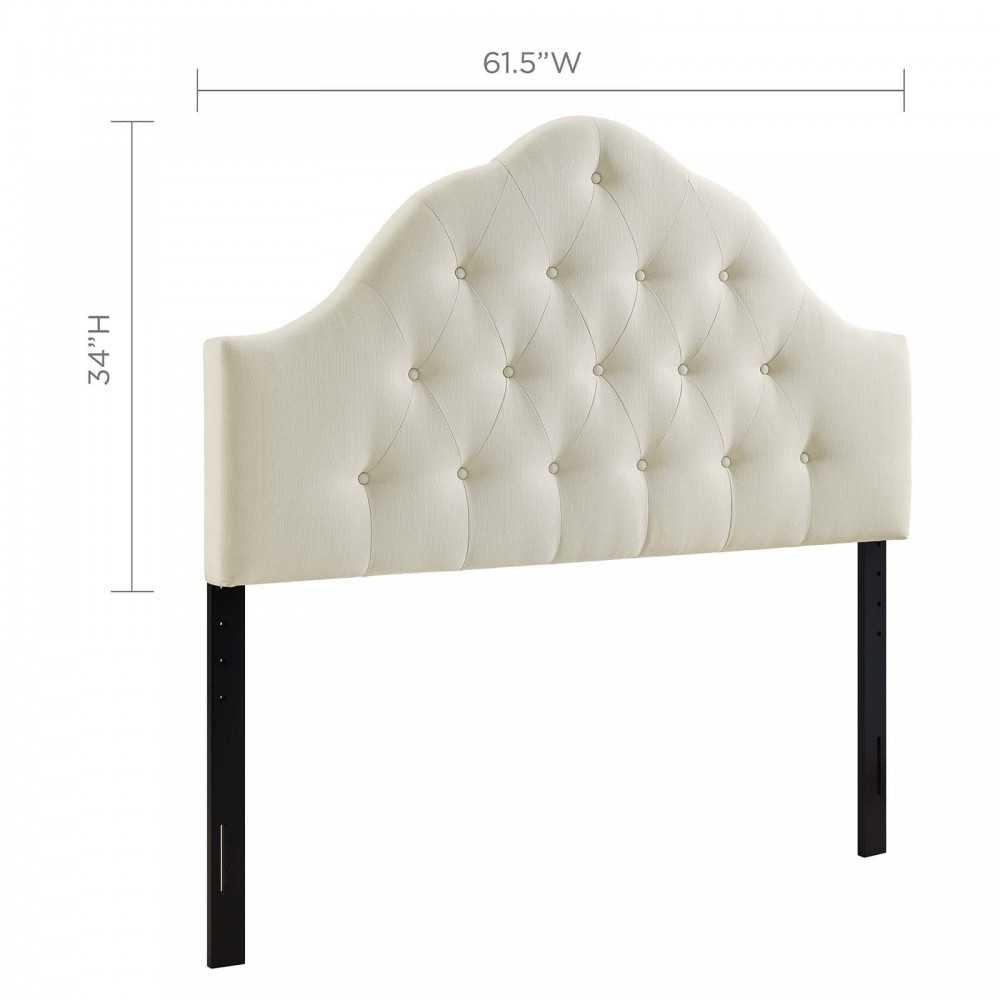 Sovereign Queen Upholstered Fabric Headboard, Ivory