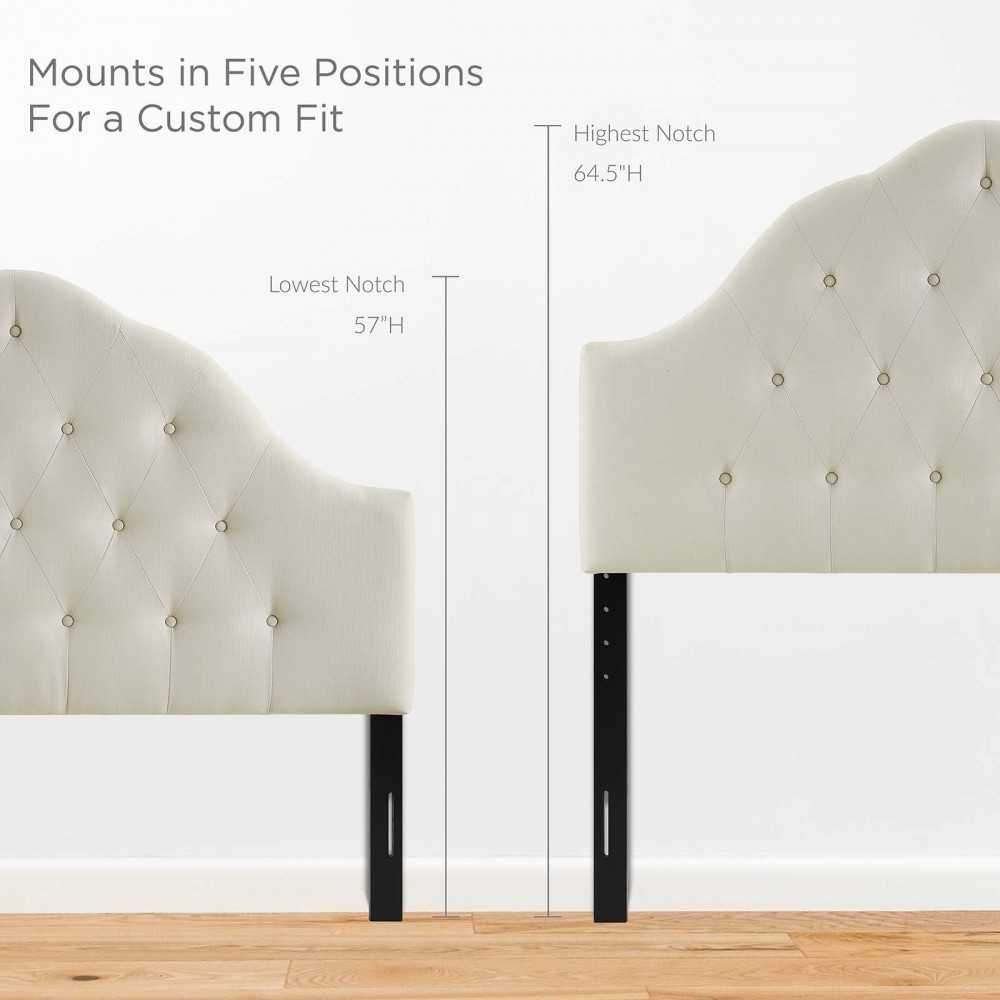 Sovereign Queen Upholstered Fabric Headboard, Ivory