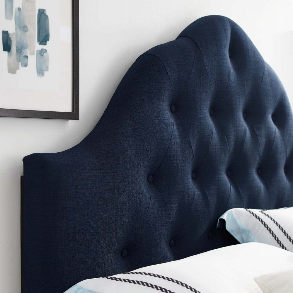 Sovereign Queen Upholstered Fabric Headboard, Navy