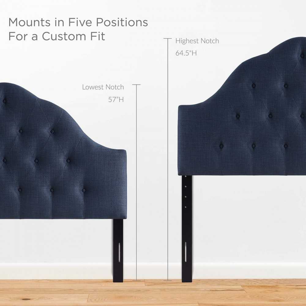 Sovereign Queen Upholstered Fabric Headboard, Navy