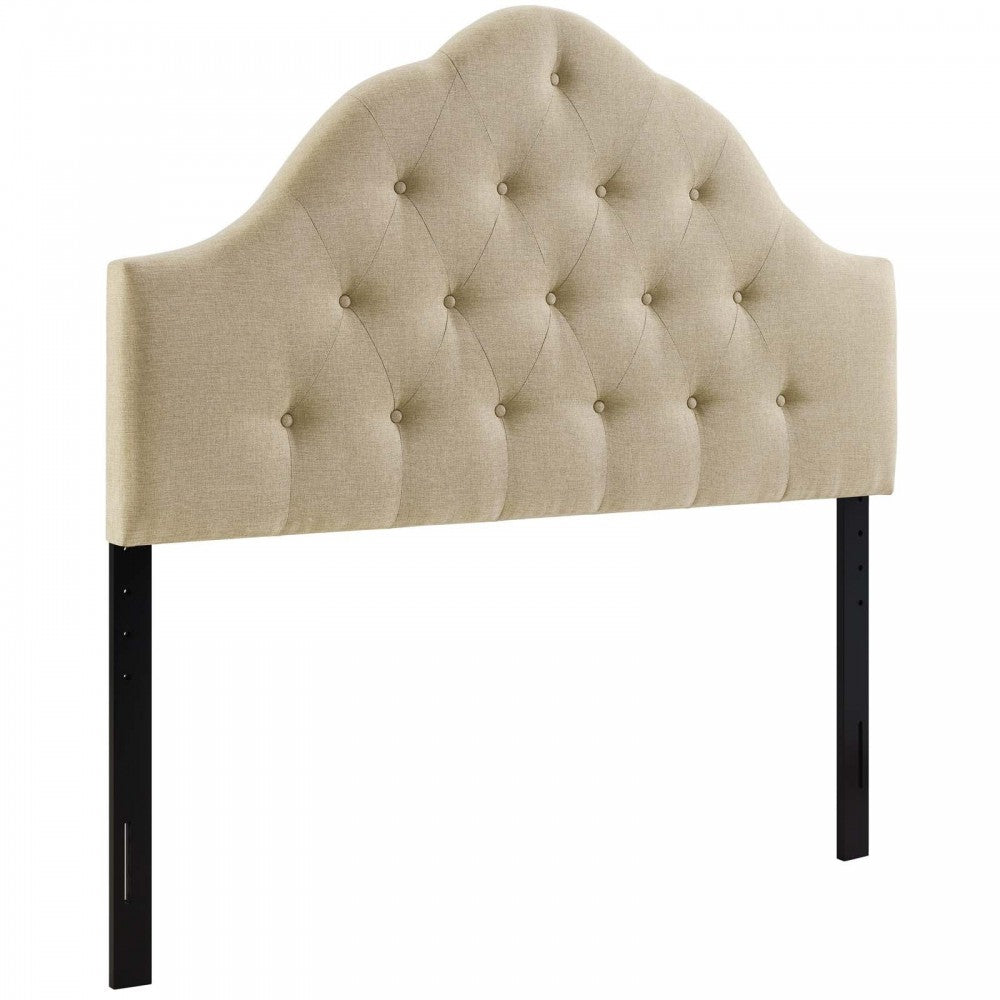 Sovereign Queen Upholstered Fabric Headboard, Beige