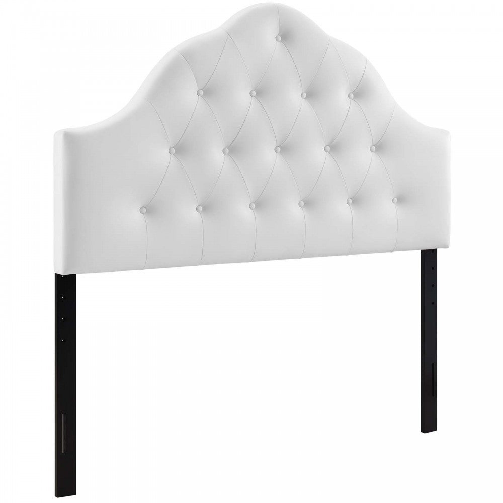 Sovereign Queen Upholstered Vinyl Headboard, White