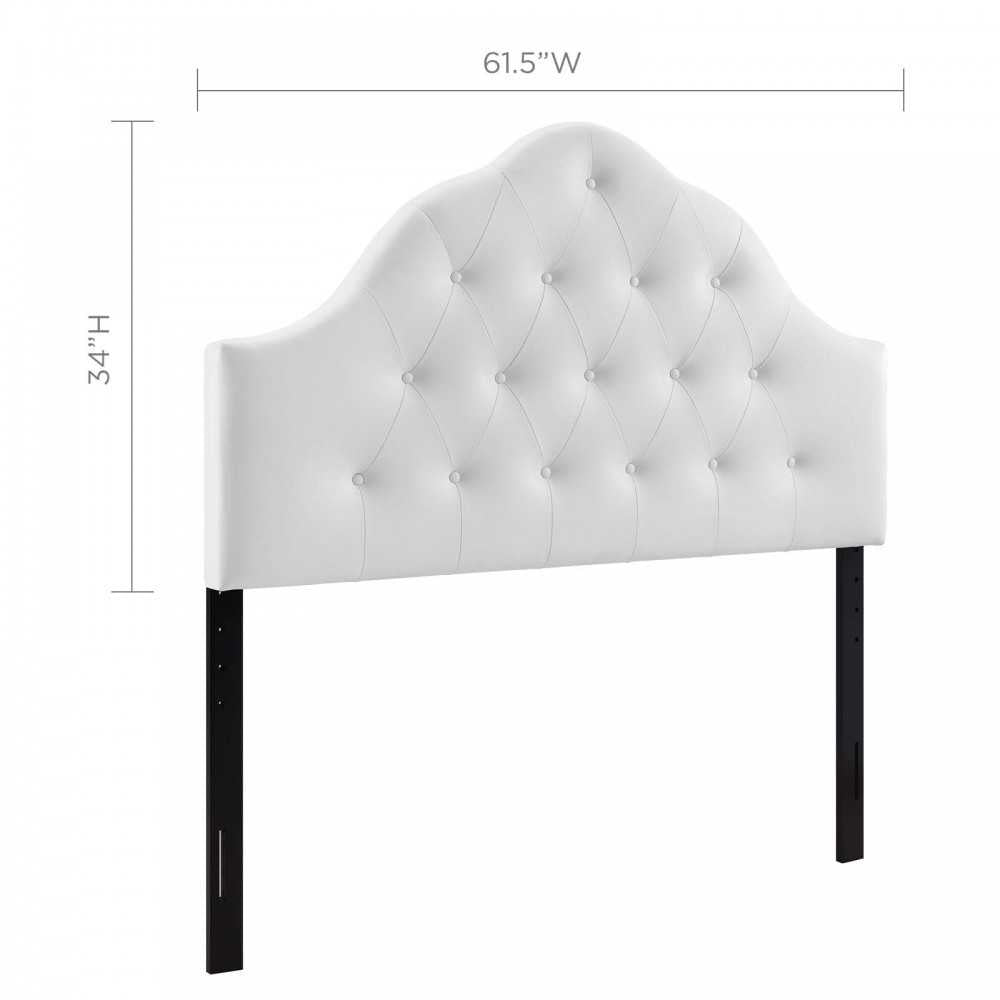 Sovereign Queen Upholstered Vinyl Headboard, White
