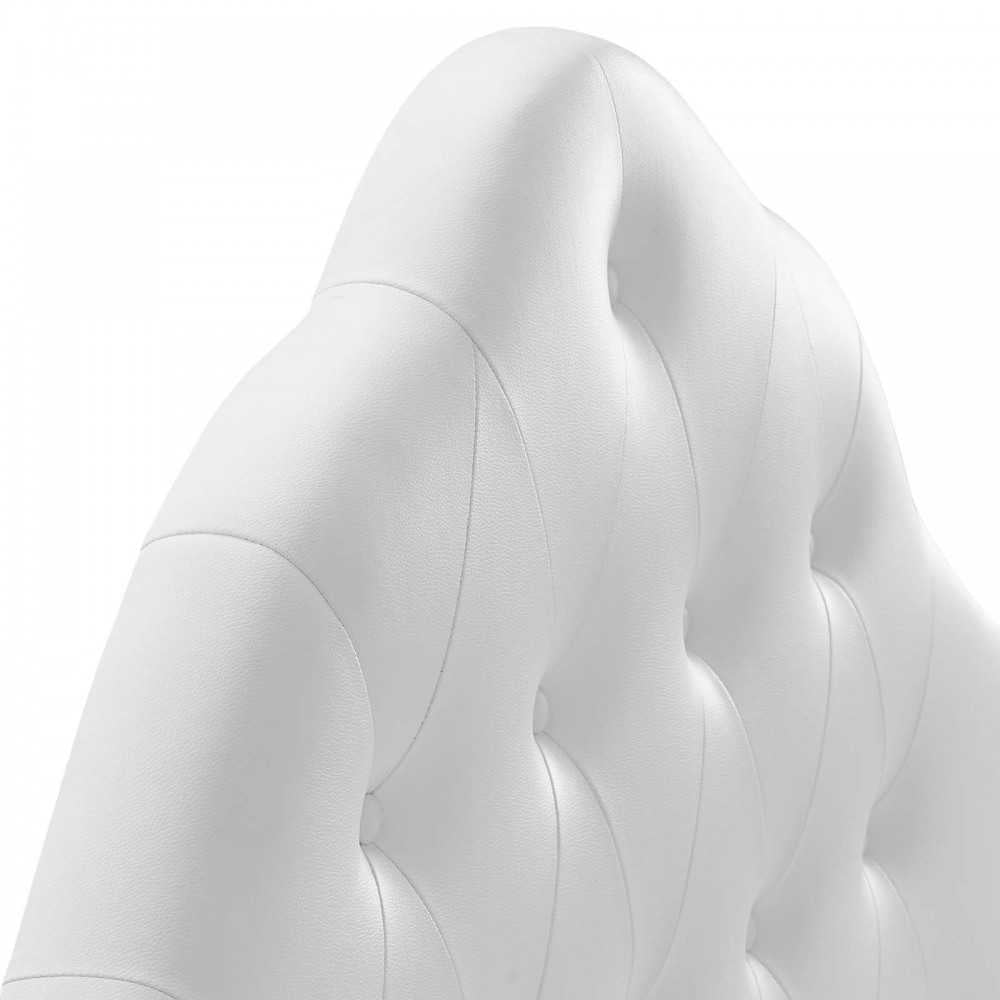 Sovereign Queen Upholstered Vinyl Headboard, White