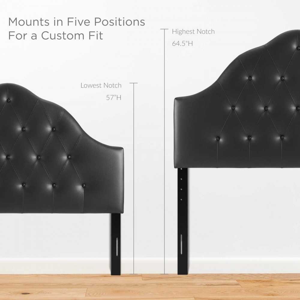Sovereign Queen Upholstered Vinyl Headboard, Black